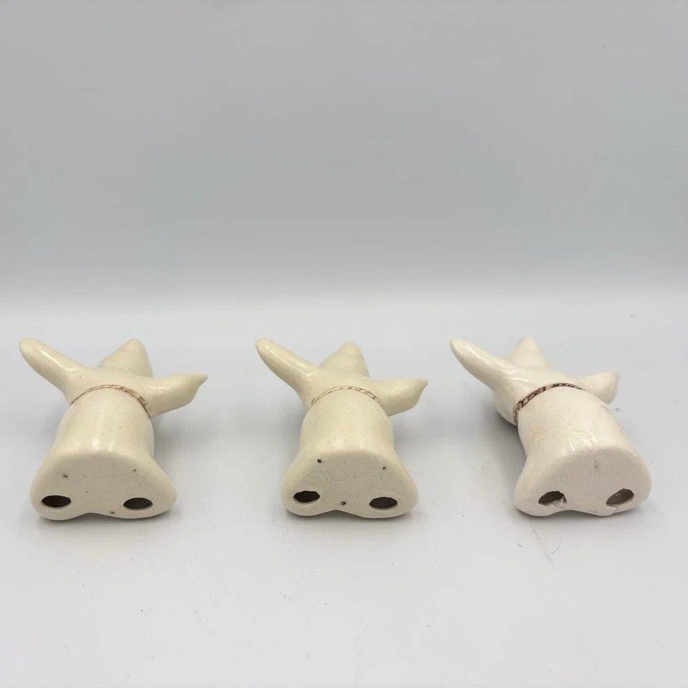 VTG Halloween Ceramic Faceless Ghost Figurines Set Of 3 Spooky Cute Decor